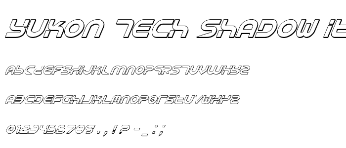 Yukon Tech Shadow Italic font